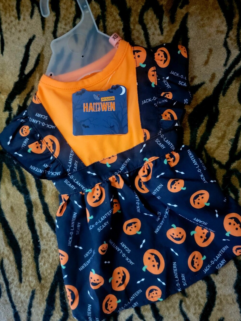 Pet Dress Dog Or Cat Halloween 🎃 Pumpkins Ruffle Orange Xs Sm Med New Ea.